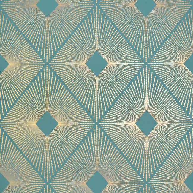 Harlowe Teal & Gold Wallpaper - York Wallcoverings - NW3589