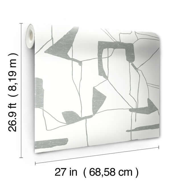 abstract-geo-white-silver-wallpaper-york-wallcoverings-md7114 - York Wallcoverings Wallpaper