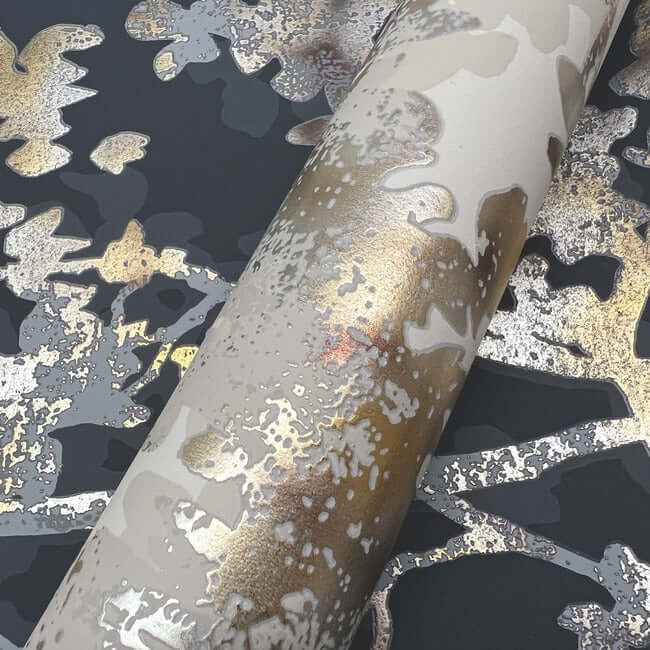 Shimmering Foliage Black Wallpaper - York Wallcoverings - NW3580 - York Wallcoverings Wallpaper