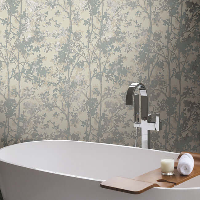 shimmering-foliage-cream-silver-wallpaper-york-wallcoverings-md7141 - York Wallcoverings Wallpaper
