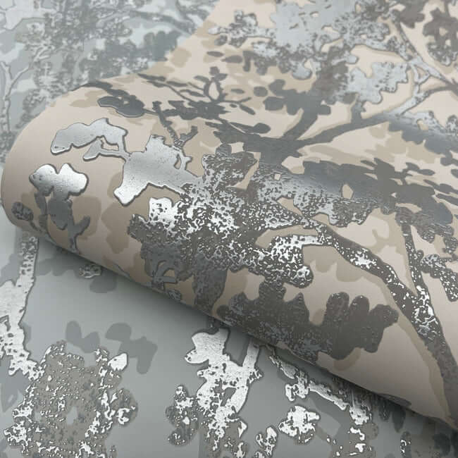 shimmering-foliage-spa-silver-wallpaper-york-wallcoverings-md7142 - York Wallpaper Wallpaper