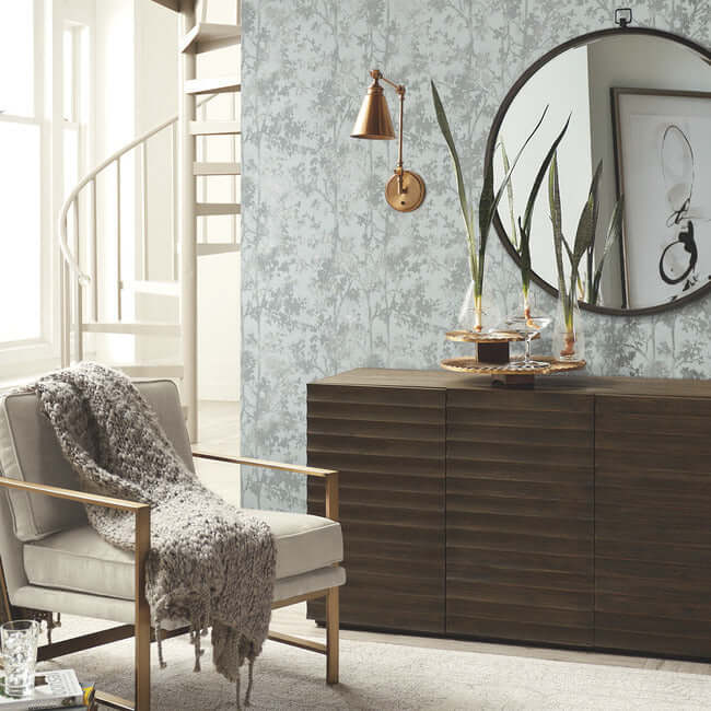 shimmering-foliage-spa-silver-wallpaper-york-wallcoverings-md7142 - York Wallpaper Wallpaper