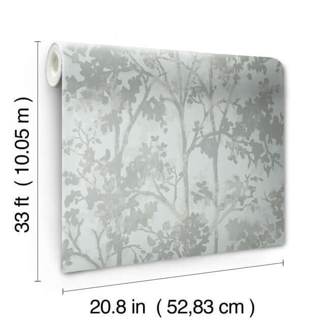 shimmering-foliage-spa-silver-wallpaper-york-wallcoverings-md7142 - York Wallpaper Wallpaper