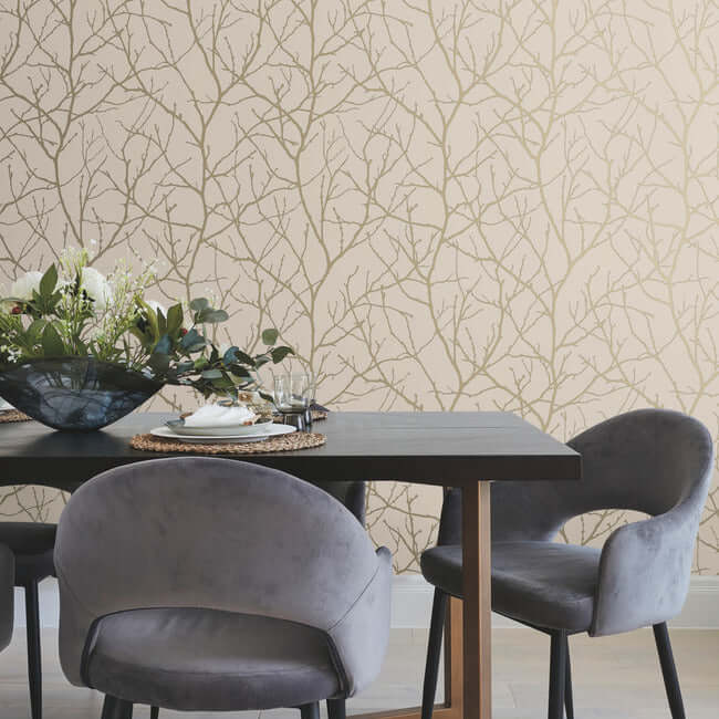 trees-silhouette-beige-gold-wallpaper-york-wallcoverings-md7122 - York Wallcoverings Wallpaper