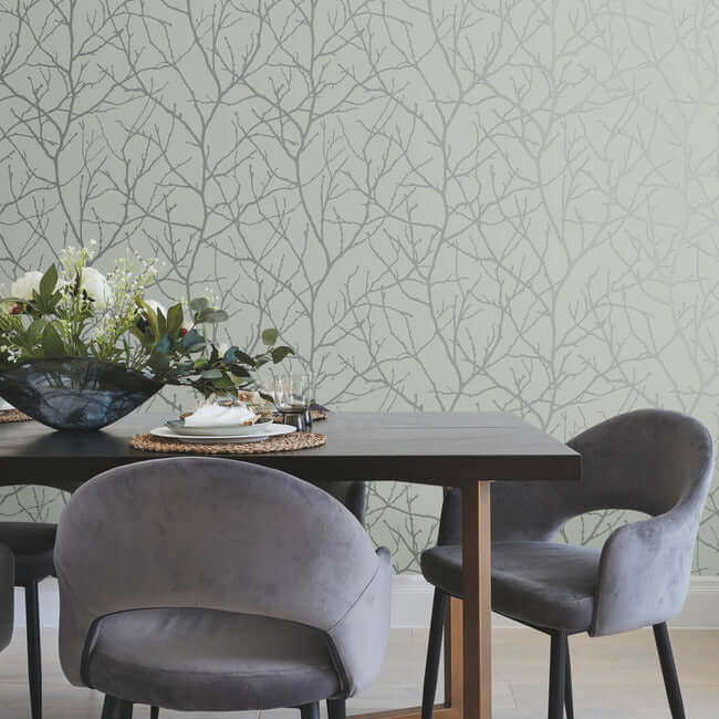 trees-silhouette-eucalyptus-silver-wallpaper-york-wallcoverings-md7124 - York Wallpaper Wallpaper