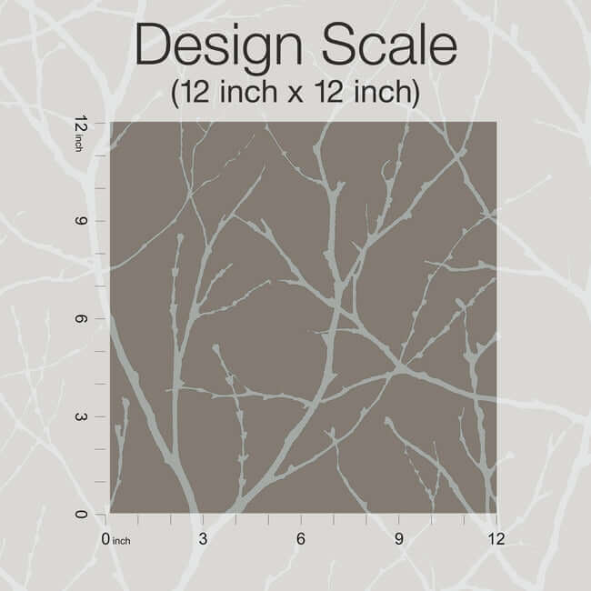 trees-silhouette-mocha-silver-wallpaper-york-wallcoverings-md7121 - York Wallpaper Wallpaper