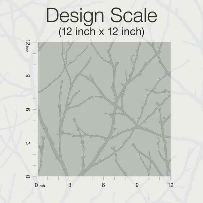 Trees Silhouette Smokey Blue & Silver Wallpaper - York Wallcoverings - MD7123 - York Wallcoverings Wallpaper