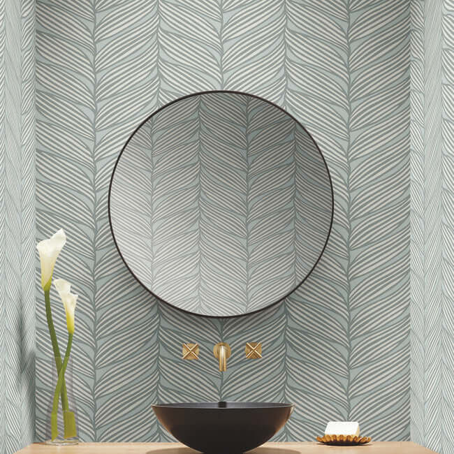 luminous-leaves-spa-silver-wallpaper-york-wallcoverings-md7165 - York Wallpaper Wallpaper