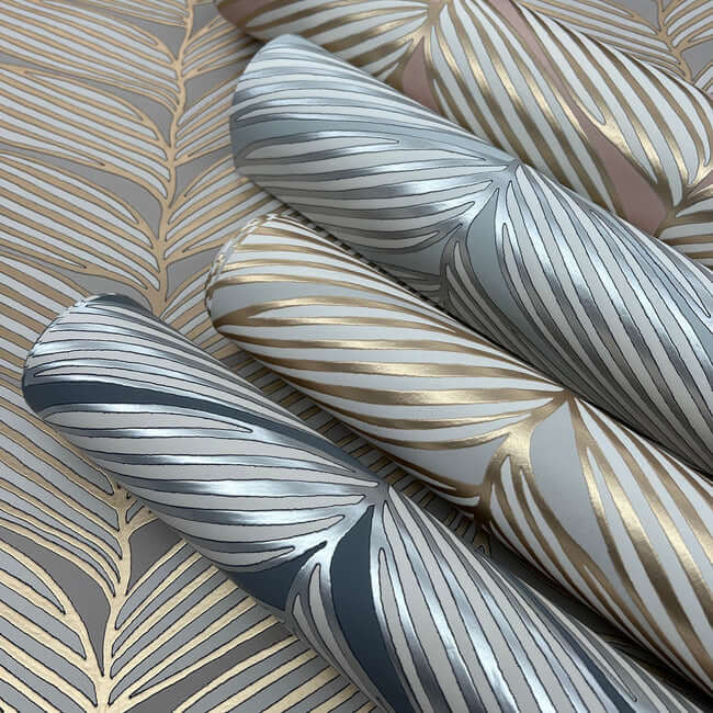 luminous-leaves-spa-silver-wallpaper-york-wallcoverings-md7165 - York Wallpaper Wallpaper