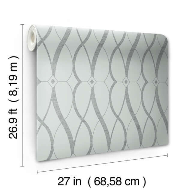 graceful-geo-spa-silver-wallpaper-york-wallcoverings-md7172 - York Wallcoverings Wallpaper
