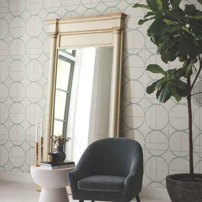 Sun Circles Taupe & Silver Wallpaper - York Wallcoverings - MD7201 - York Wallcoverings Wallpaper