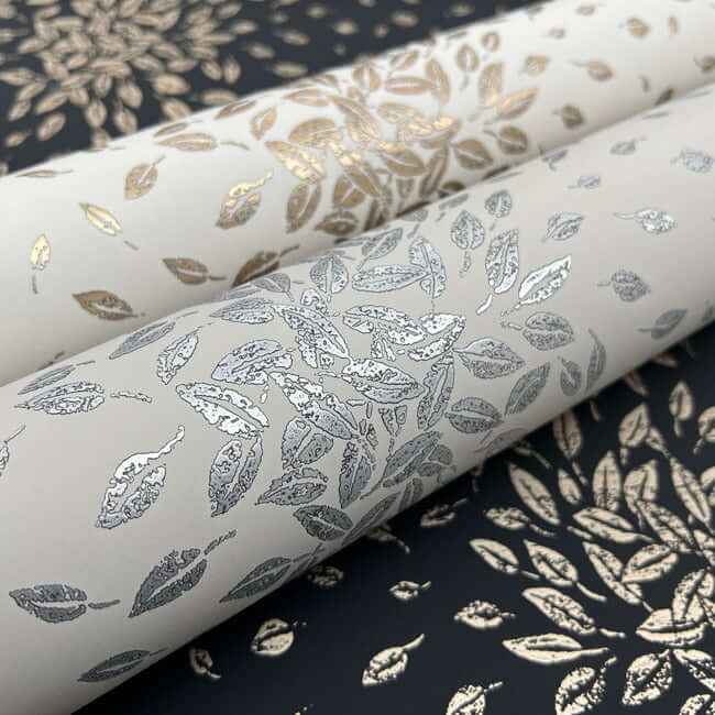 Petite Leaves Black & Gold Wallpaper - York Wallcoverings - MD7102 - York Wallcoverings Wallpaper