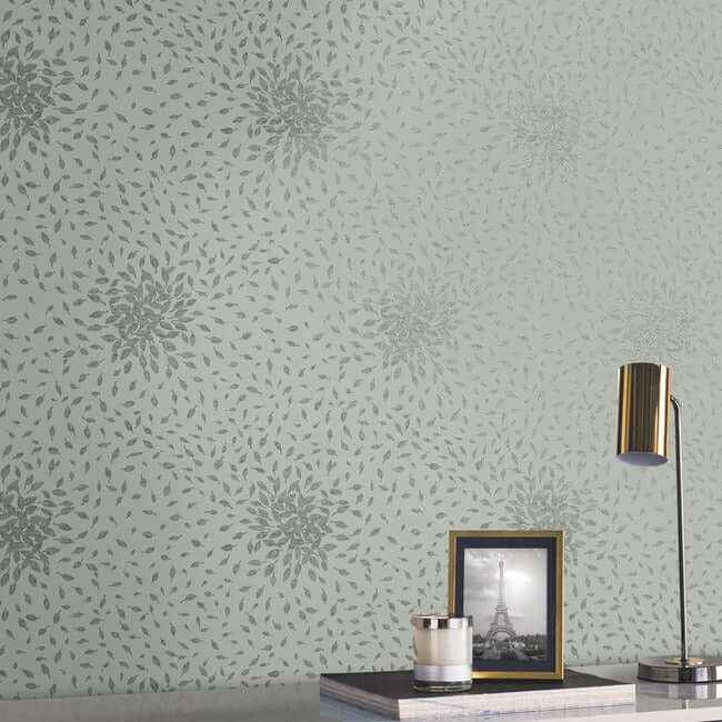 Petite Leaves Eucalyptus & Silver Wallpaper - York Wallcoverings - MD7104 - York Wallcoverings Wallpaper