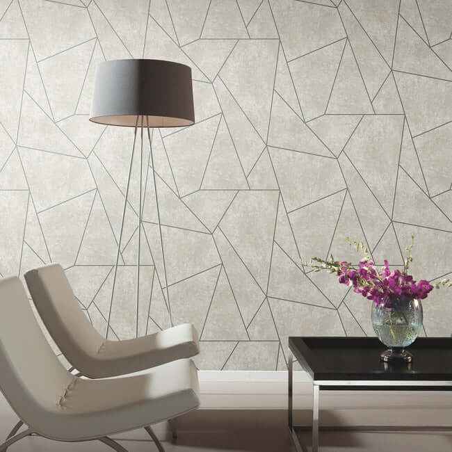 Nazca Neutral & Silver Wallpaper - York Wallcoverings - MD7183 - York Wallcoverings Wallpaper