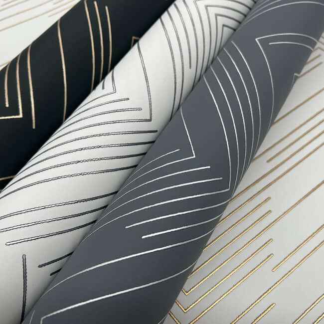Polished Chevron Black & Gold Wallpaper - York Wallcoverings - MD7221 - York Wallcoverings Wallpaper