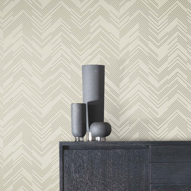 polished-chevron-cream-gold-wallpaper-york-wallcoverings-md7225 - York Wallcoverings Wallpaper