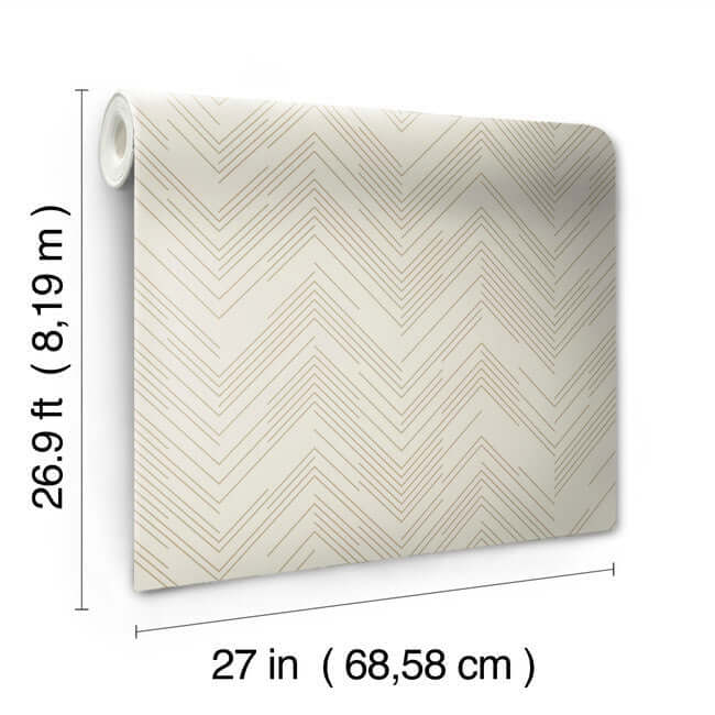 polished-chevron-cream-gold-wallpaper-york-wallcoverings-md7225 - York Wallcoverings Wallpaper