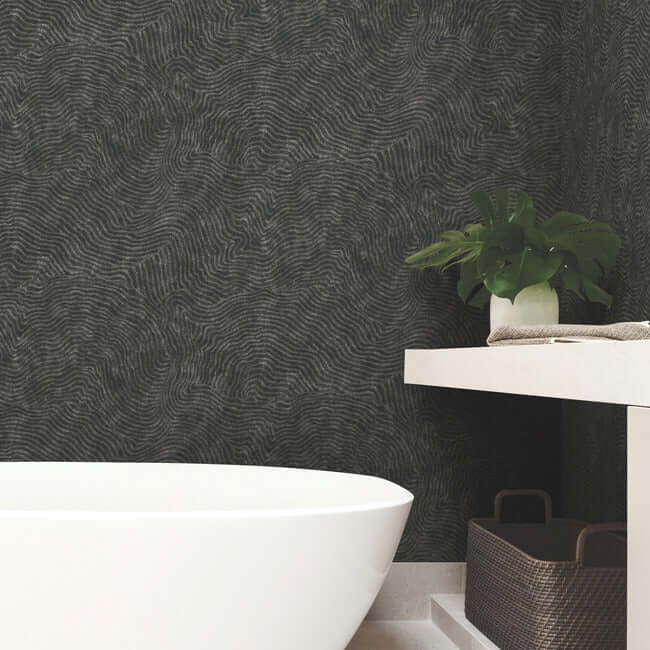 modern-wood-wallpaper-black-york-wallcoverings-oi0716 - York Wallcoverings Wallpaper