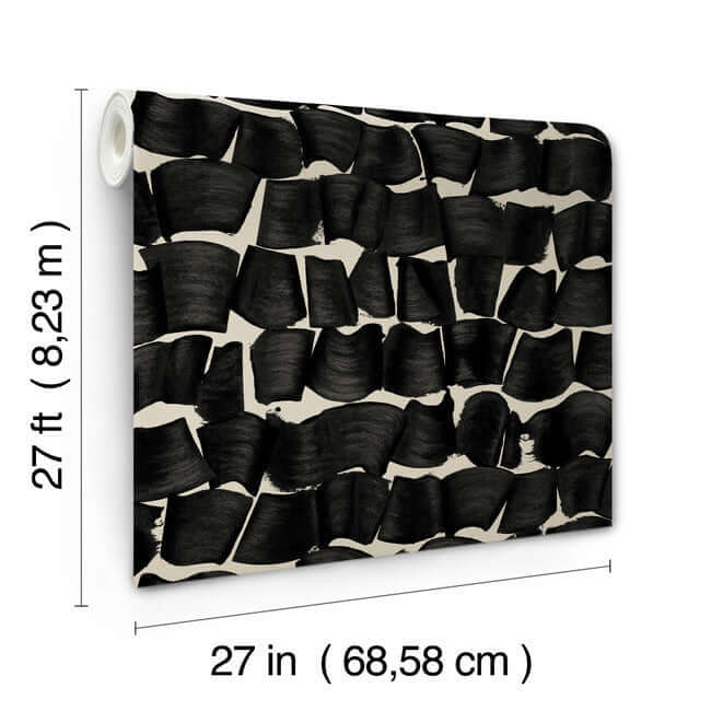 brushed-ink-wallpaper-black-york-wallcoverings-oi0651 - York Wallcoverings Wallpaper