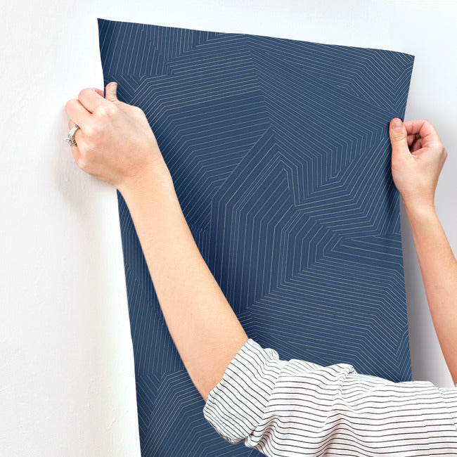 dotted-maze-wallpaper-navy-york-wallcoverings-oi0616 - York Wallcoverings Wallpaper