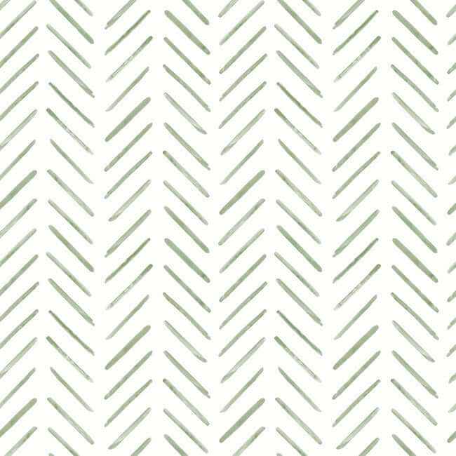 Painted Herringbone Fern Peel & Stick Wallpaper - York Wallcoverings - PSW1528RL