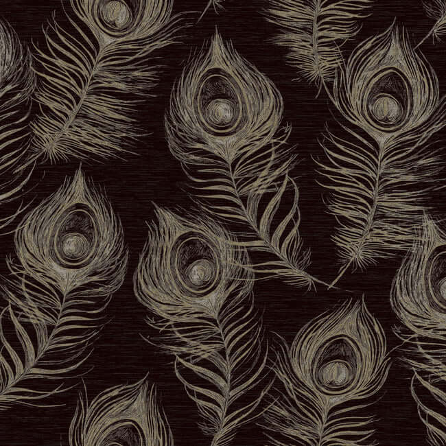 regal-peacock-black-wallpaper-york-wallcoverings-ev3942 - York Wallpaper Wallpaper