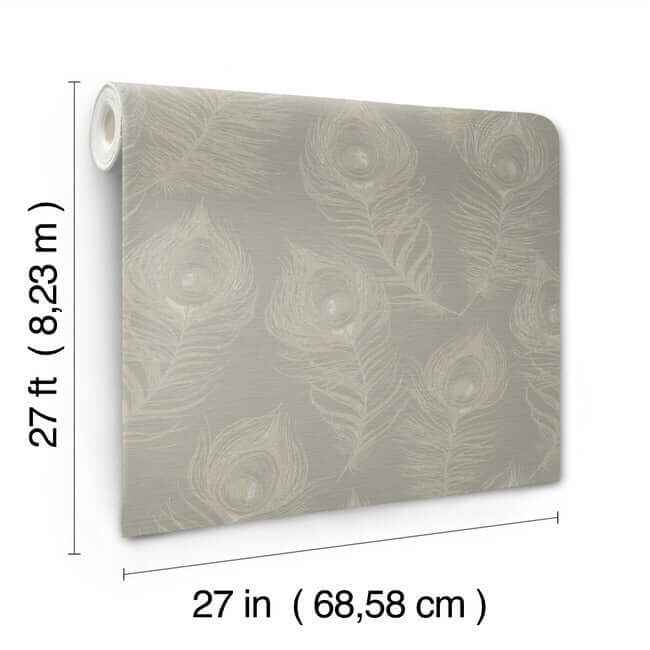Regal Peacock Mink Wallpaper - York Wallcoverings - EV3941 - York Wallcoverings Wallpaper