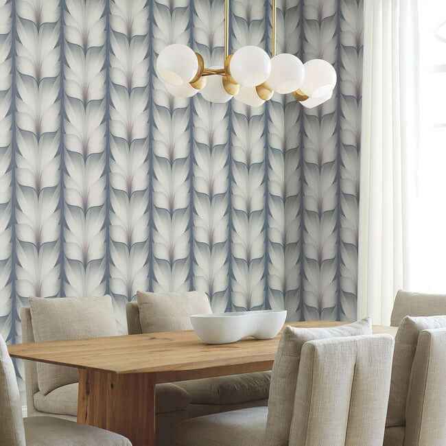 Lotus Light Stripe Steel Wallpaper - York Wallcoverings - EV3951