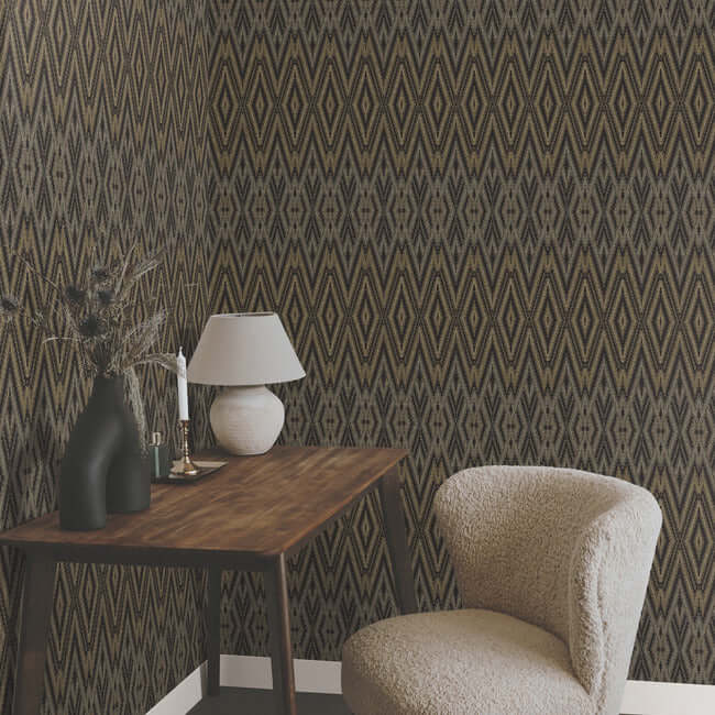 diamond-marquise-black-wallpaper-york-wallcoverings-ev3912 - York Wallpaper Wallpaper