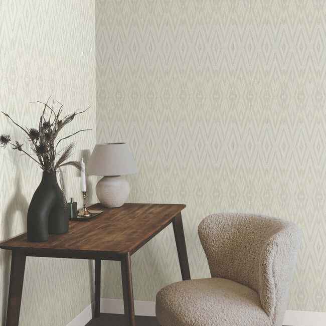 Diamond Marquise Blue & Neutral Wallpaper - York Wallcoverings - EV3914 - York Wallcoverings Wallpaper