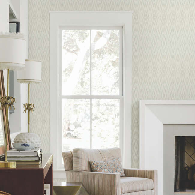 diamond-marquise-blue-neutral-wallpaper-york-wallcoverings-ev3914 - York Wallpaper Wallpaper
