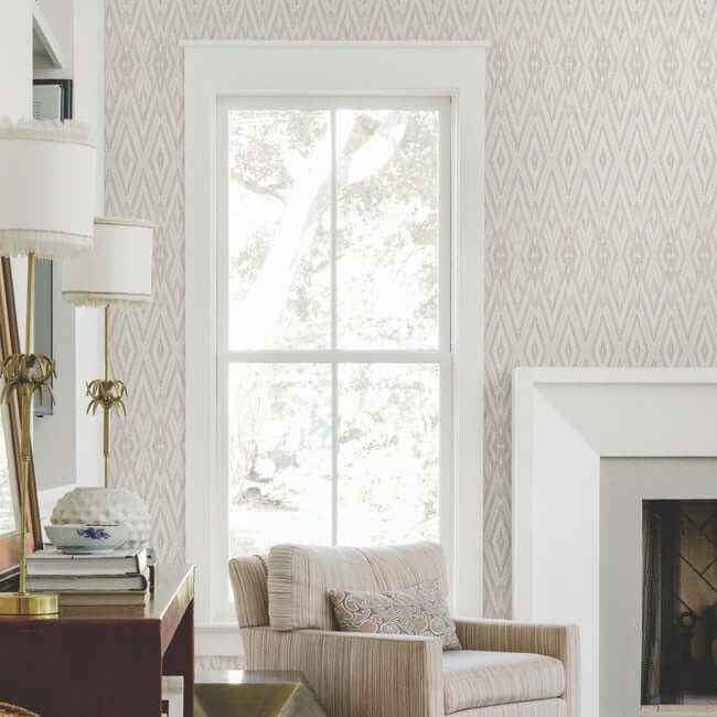 Diamond Marquise Lavender Wallpaper - York Wallcoverings - EV3911