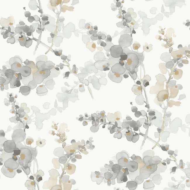 blossom-fling-steel-wallpaper-york-wallcoverings-ev3971 - York Wallcoverings Wallpaper