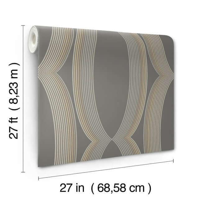 progression-ogee-charcoal-wallpaper-york-wallcoverings-ev3986 - York Wallpaper Wallpaper