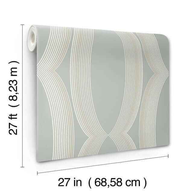 Progression Ogee Light Blue Wallpaper - York Wallcoverings - EV3985 - York Wallcoverings Wallpaper