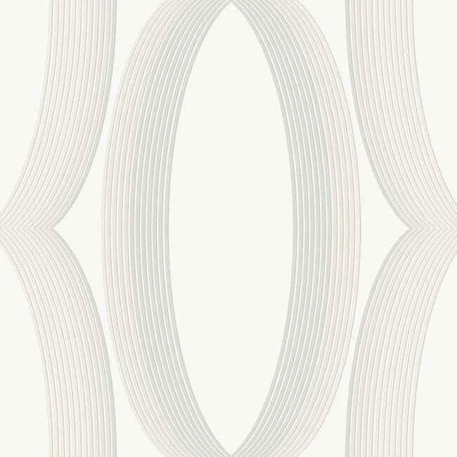 Progression Ogee White Wallpaper - York Wallcoverings - EV3981