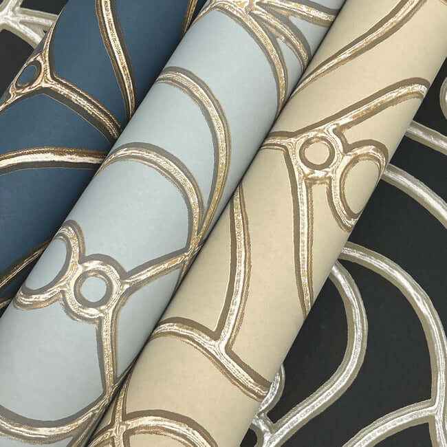 Divine Trellis Black Wallpaper - York Wallcoverings - EV3945 - York Wallcoverings Wallpaper