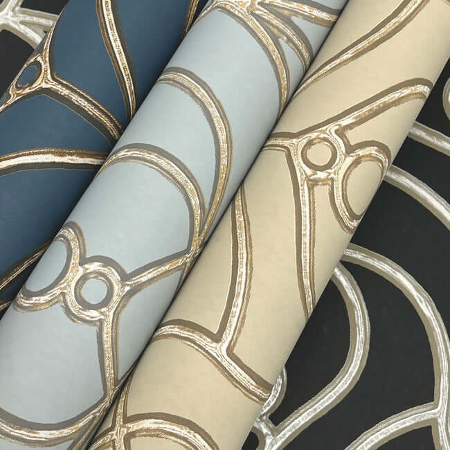divine-trellis-navy-wallpaper-york-wallcoverings-ev3946 - York Wallcoverings Wallpaper