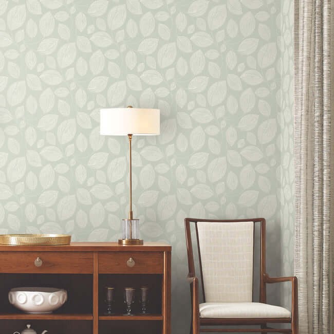 contoured-leaves-green-wallpaper-york-wallcoverings-ev3921 - York Wallpaper Wallpaper