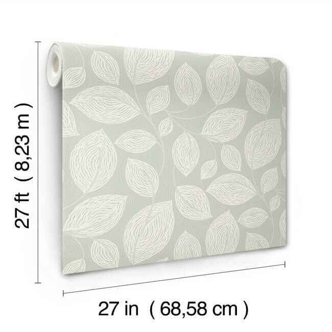 Contoured Leaves Green Wallpaper - York Wallcoverings - EV3921 - York Wallcoverings Wallpaper