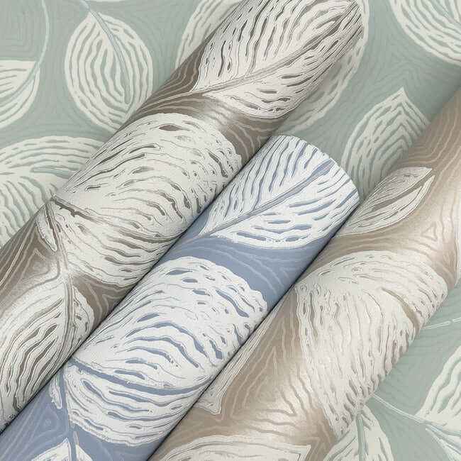 Contoured Leaves Taupe Wallpaper - York Wallcoverings - EV3922 - York Wallcoverings Wallpaper
