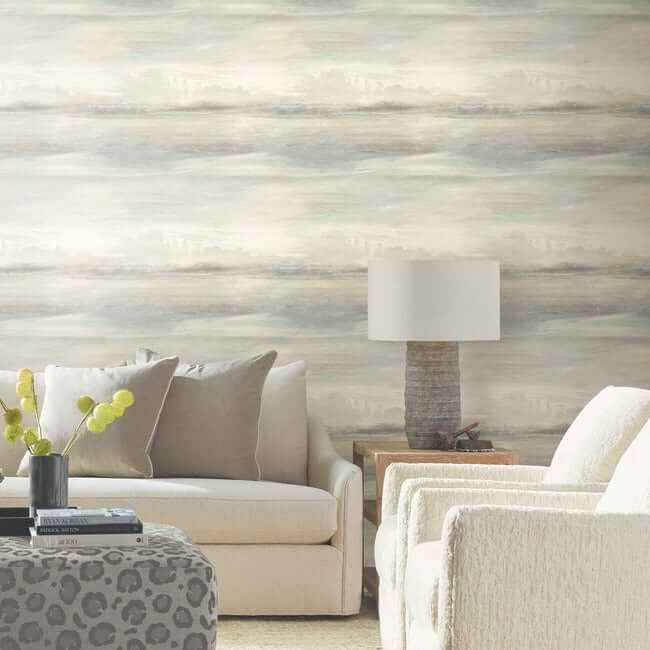Soothing Mists Scenic Light Blue Wallpaper - York Wallcoverings - SO2432 - York Wallcoverings Wallpaper