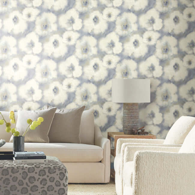 blended-floral-blue-wallpaper-york-wallcoverings-ev3964 - York Wallpaper Wallpaper