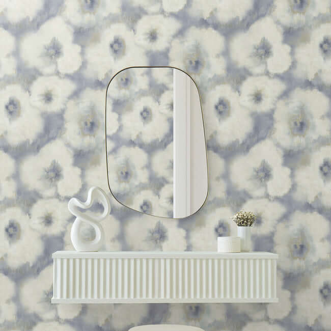 blended-floral-blue-wallpaper-york-wallcoverings-ev3964 - York Wallpaper Wallpaper