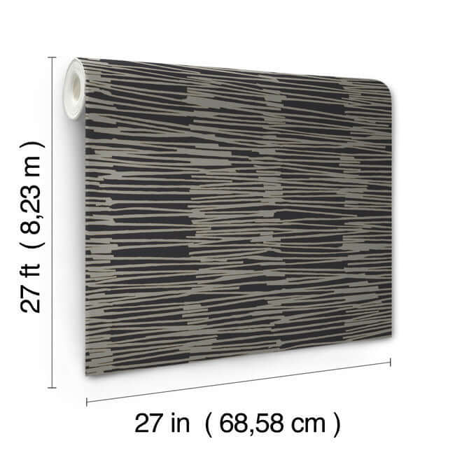 water-reed-thatch-black-gold-wallpaper-york-wallcoverings-ag2095 - York Wallcoverings Wallpaper