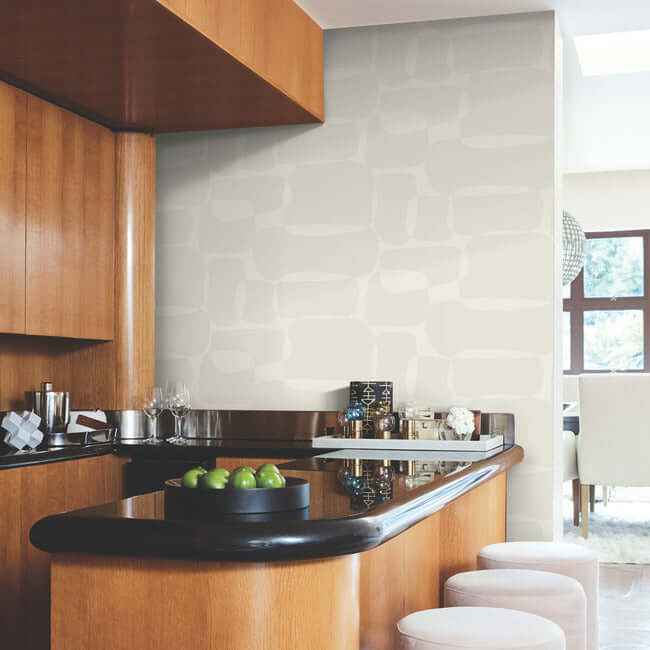 Block Caramel & Cream Wallpaper - York Wallcoverings - AG2071
