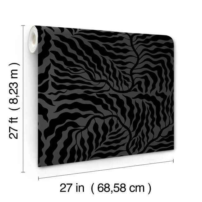 Fern Fronds Black Wallpaper - York Wallcoverings - AG2062 - York Wallcoverings Wallpaper