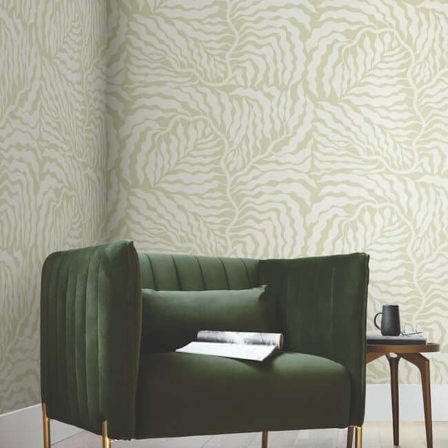 fern-fronds-light-green-white-wallpaper-york-wallcoverings-ag2065 - York Wallpaper Wallpaper
