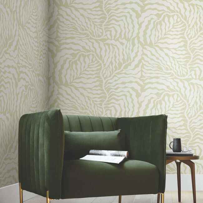 Fern Fronds Light Green & White Wallpaper - York Wallcoverings - AG2065 - York Wallcoverings Wallpaper