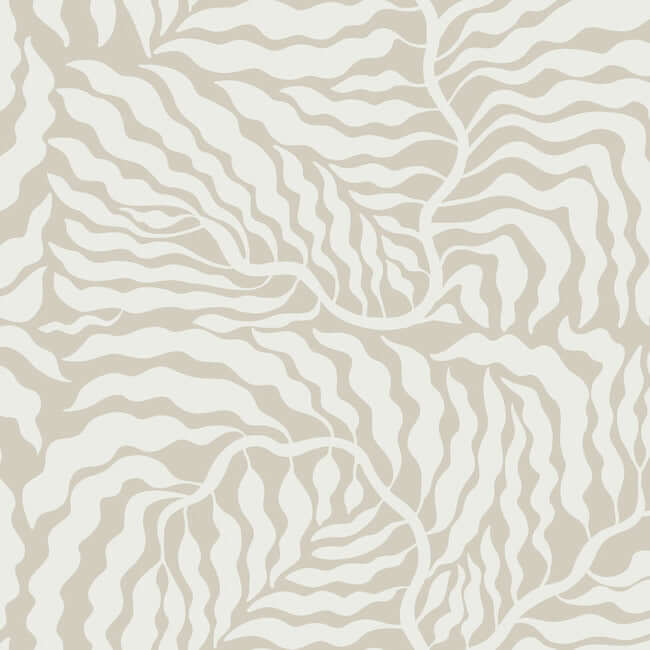 fern-fronds-taupe-white-wallpaper-york-wallcoverings-ag2063 - York Wallcoverings Wallpaper